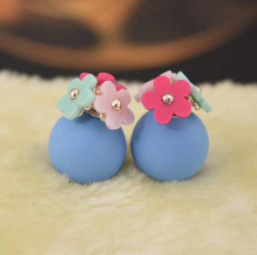 Personality Flower Double Stud Earrings